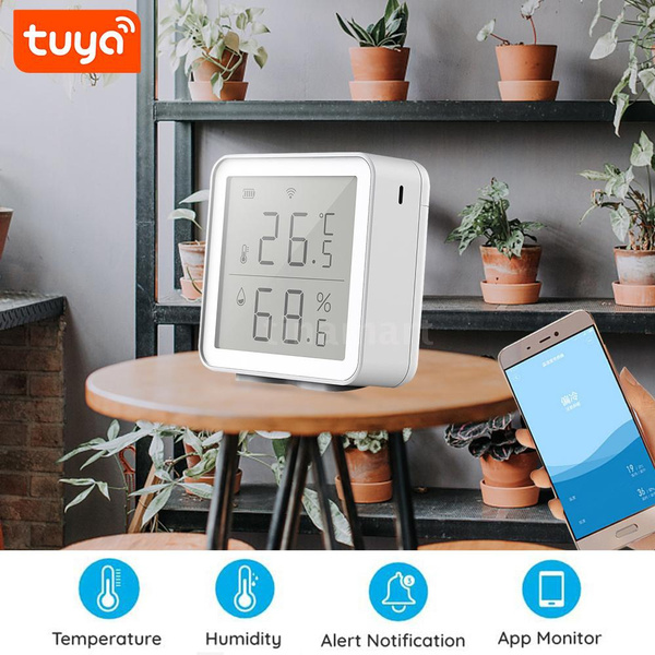 WiFi Hygrometer Thermometer Wireless Temperature Humidity Monitor with App  Alerts Indoor Outdoor Temperature Humidity Sensor Compatible with Alexa