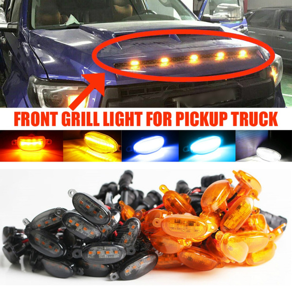 LED Front Grill Lights Amber/White Grille DRL Driving Lamps For Car