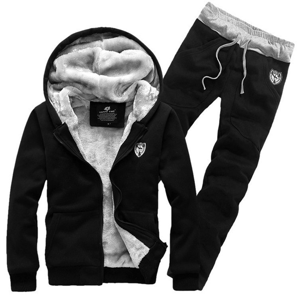Mens New Arrival Winter Plus Velvet Hooded Sweaters Jogging Suits ...