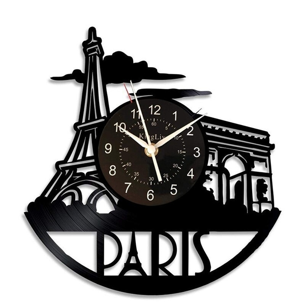 2021 Paris Vinyl Clock Paris Wall Clock Paris Room Decor, Paris Record