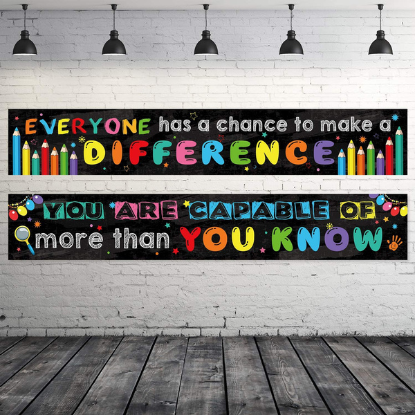 2 Pack Motivational Classroom Banner Poster Positive Banner ...