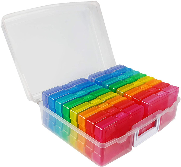 Large Photo Storage Box, Transparent Photo Box, 16 Case Photo Keeper