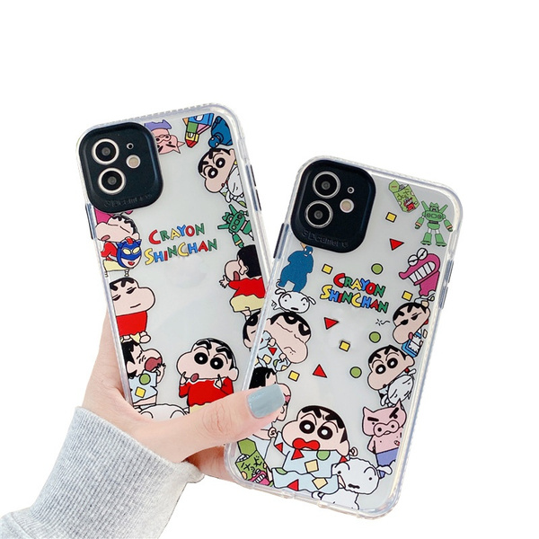 Silicone Crayon Shin chan Printed Phone Cover Case Cartoon Camera