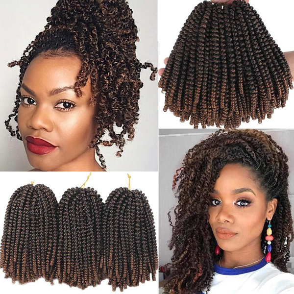 3Pack 8Inch Ombre Spring Twist Hair Crochet Braids Passion Twist ...