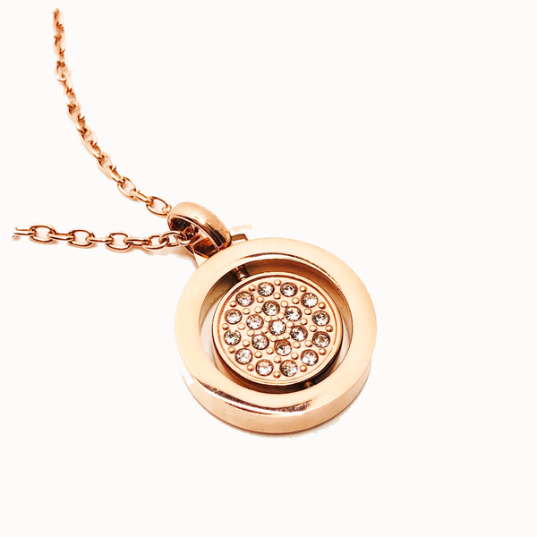 Michael kors circle on sale necklace rose gold