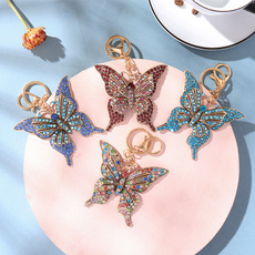 butterfly, DIAMOND, Key Chain, Colorful
