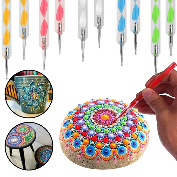 Mandala Dotting Tools, Beginners Rock Painting Tool Set, Professional Art  Stencil Paint Stencils Kits, Adults Mandela Dots Rocks Stone Paintings  Templates, Adult Mandalas Design Supply Kit, Small Dot Brushes, Large DIY  Drafting