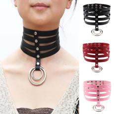 Goth, punk necklace, Jewelry, Round Collar