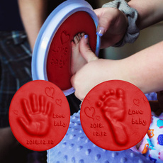 Soft Clay DIY Newborn Baby Souvenirs Hand Print Footprint Non-toxic Clay Kit Casting Parent-child Hand Ink Pad Fingerprint Toys、1pcs