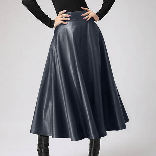 Leather swing outlet skirt