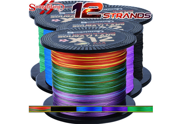 Sougayilang 12 Strands Braided Fishing Line Abrasion Resistant 20LB-103LB  Braided Lines Incredible Super Strong PE Fishing Lines Braid
