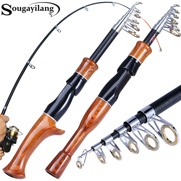 Sougayilang 1.6M Fishing Rods Spinning or Casting Fishing Pole Telescopic  Portable Travel Fishing Rod