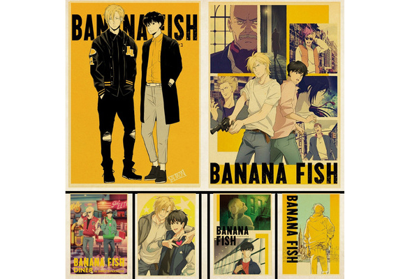 Japanese Cartoon Banana fish Poster Volleyball Boy Art Painting Kraft Paper  Prints Wall Sticker for Room Decoration