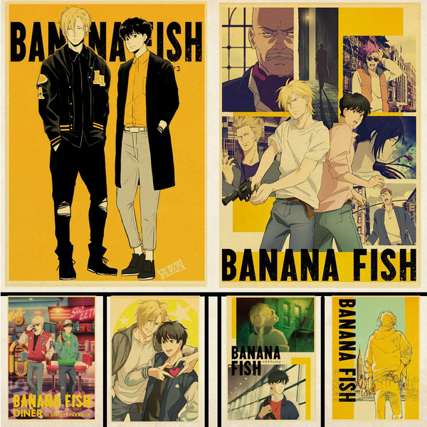 Japanese Cartoon Banana fish Poster Volleyball Boy Art Painting Kraft Paper  Prints Wall Sticker for Room Decoration