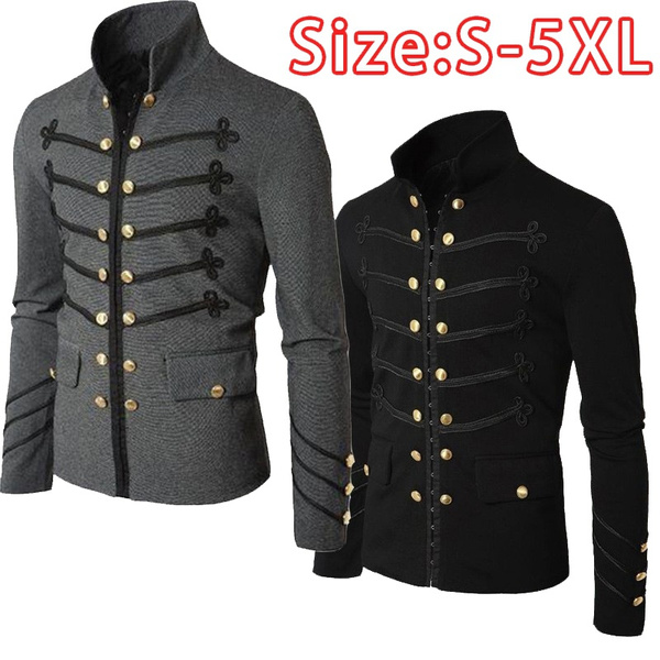 Gothic military hot sale jacket mens