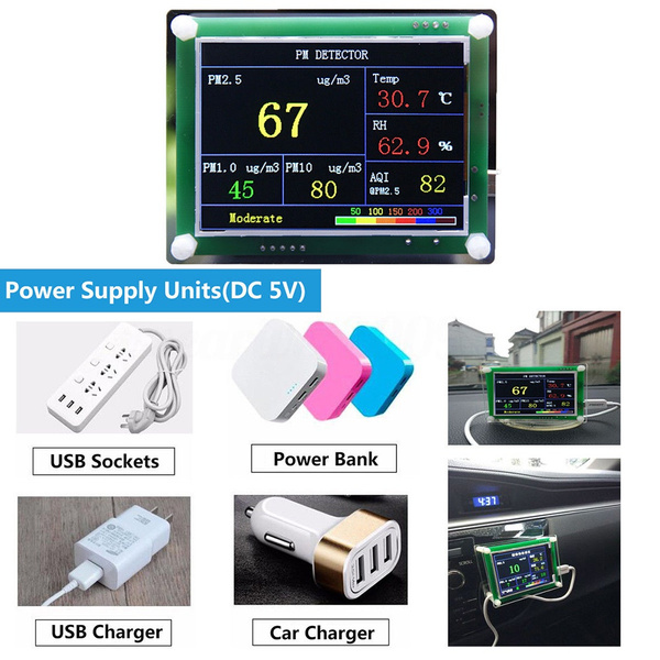 Car Air Quality Tester High Rate 2.8Inch Digital Car PM2.5 Air Quality