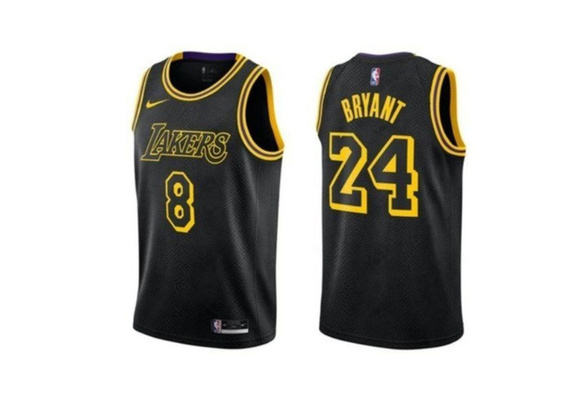 Nike Los Angeles Lakers Kobe Bryant Black Mamba City Edition Swingman Jersey Championship for Kobe