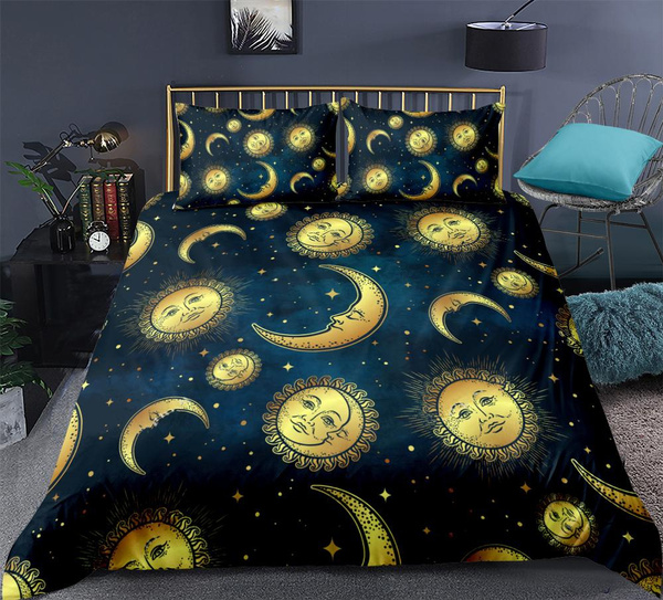 Moon and Sun God Duvet Cover with Pillow Cover Bedding Set