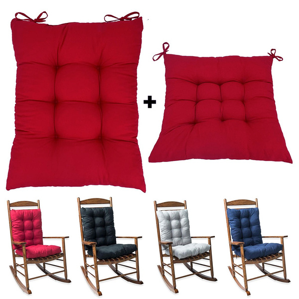 2pcs Rocking Chair Cushions Recliner Back Cushion Seat Pad Removable Cover Patio Garden Wish 2pcs Rocking Chair Cushions Recliner, Garden Rocking Chair Covers