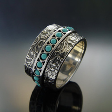 Sterling, ringsformen, Turquoise, Fashion