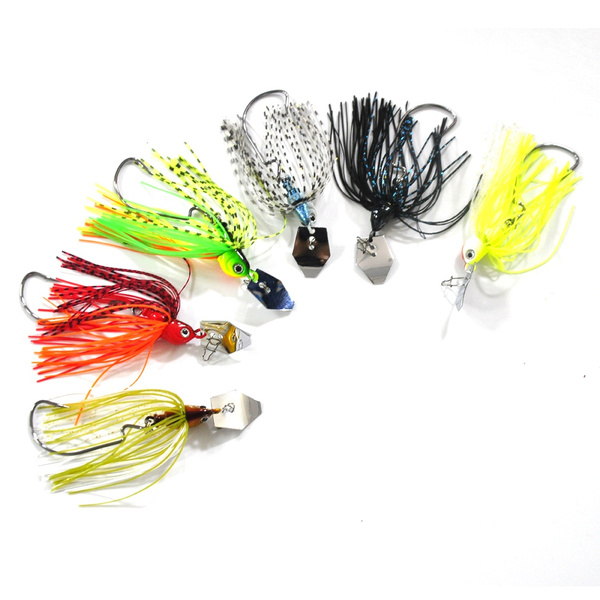 6pcs 13g 0.46oz Chatterbait Blade Chatter Bait Silicone Skirt Fishing Jig Bass  Lures