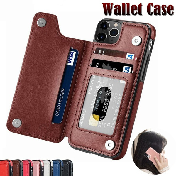 High-grade Business Magnetic Leather Wallet Mirror Case Card Slot ...