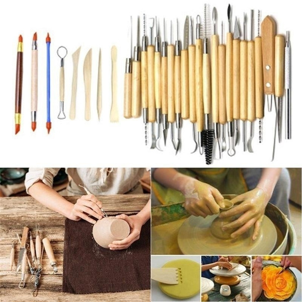 Sculpting Pottery Carving Tool Set Student Drawing Tools Sponge Pill ...