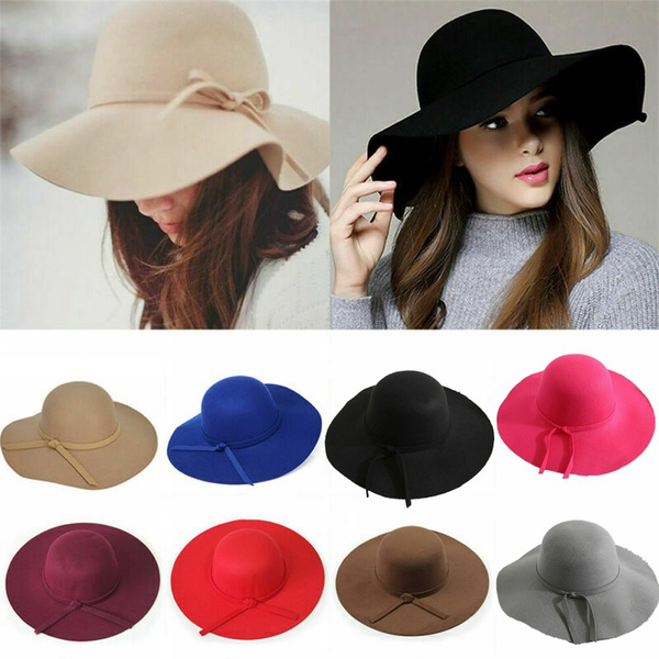 Autumn Winter Vintage Floppy Hat Women 