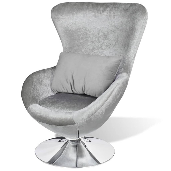 Egg shaped armchair in silver Sessel Fauteuil Fauteuil Wish