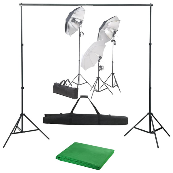 Photo studio set with lamp set and background FotostudioKit Fotostudio