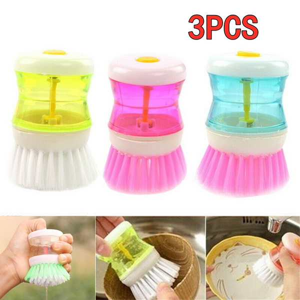 Cleaning Brushes Dish Washing Scrubber Soap Dispenser Refillable