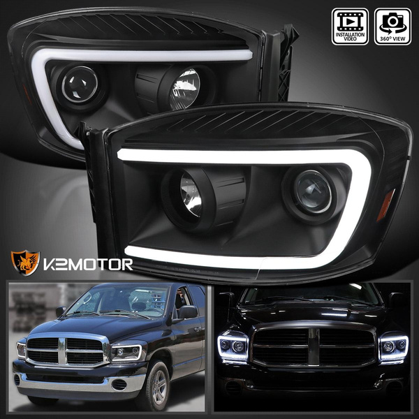 For Black 20062008 Dodge Ram 1500 2500 3500 Switchback LED Projector