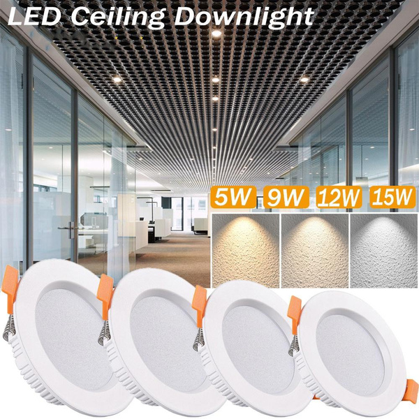 Recessed Led Down Light Natural White Ceiling Lamp Downlight 5 9 12 15w Spot Cool Warm Indoor Lighting Lights Home Fixture Wish - Led Recessed Ceiling Lights Cool White