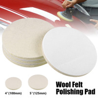 4-Inch Wool Felt Polishing Pads 2-Pack - Self-Adhesive Hook & Loop Buffing Pads