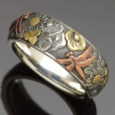 Sterling, dragon fly, Engagement, wedding ring