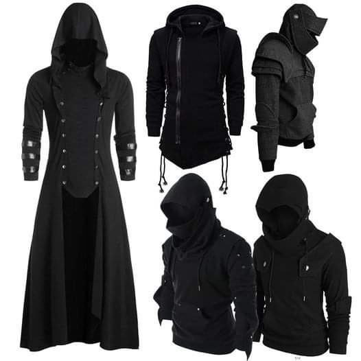 Goth, hooded, Cosplay, knightsjacket