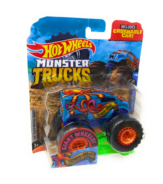 Hot Wheels Monster Trucks Abyss-Mal, Giant wheels, including crushable ...