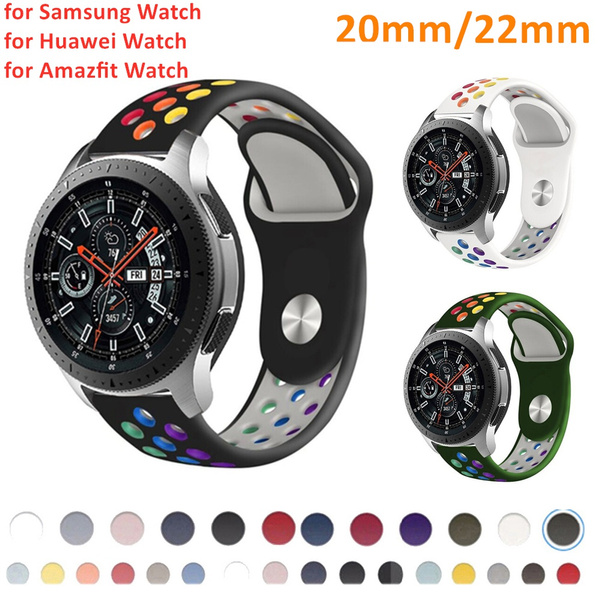 Silicone Sport Strap for Samsung Active 2/Active Galaxy Watch 3 2 46mm 42m  for Samsung Gear S3 Frontier Silicone Rubber Band Wristband 20mm 22mm for  Amazfit Bip Huawei Watch Gt2e/2 Smart Watch
