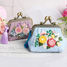 Flowers, Embroidery, Wallet, Handmade