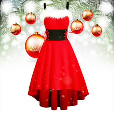christmasdressesforwomen, sleeveless, santadre, Corset Dress