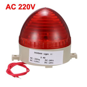 AC220V Red Signal Industrial Tower Warning Beacon Light Alarm Lamp LED 