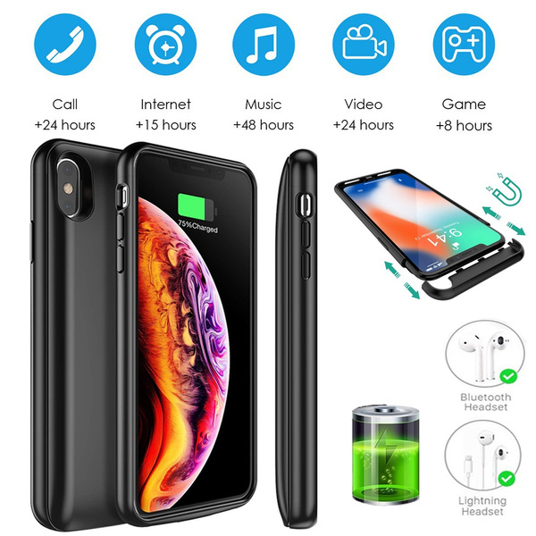 Latest Battery Case For Iphone 12 Pro 6500mah Portable Protective Charging Case Compatible With Iphone 12 Pro Rechargeable Extended Battery Charger Case Black Wish