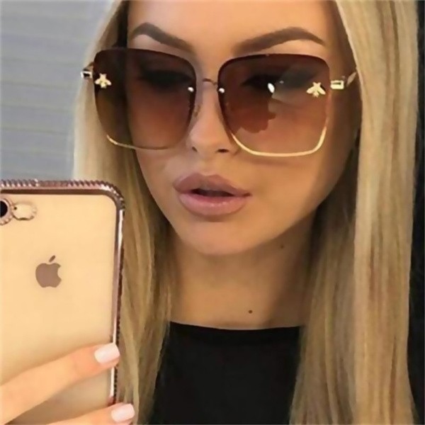 Gafas de sol cuadradas sin marco Gafas de sol pequeñasmujer Gafas de sol cuadradas sin marco Gafas de sol pequeñasmujer