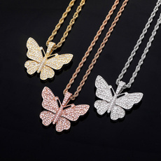 stackingnecklace, butterfly, Chain Necklace, Bling