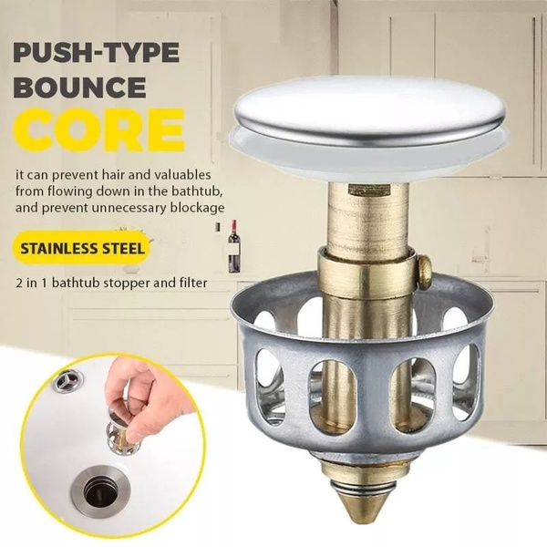 Wash Basin Bounce Drain Filter Pop-Up Bathroom Sink Drain Plug Universal A5131