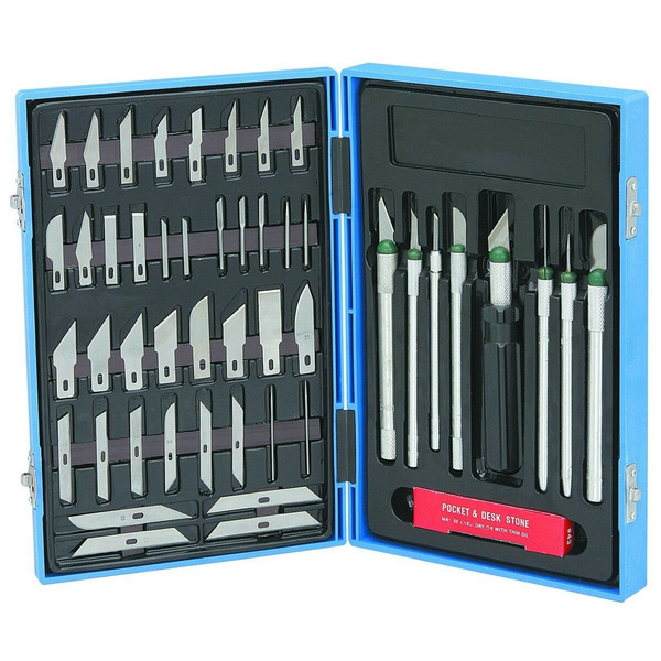 56pc Precision Hobby Knife Set Kit Exacto Knives Blades Craft