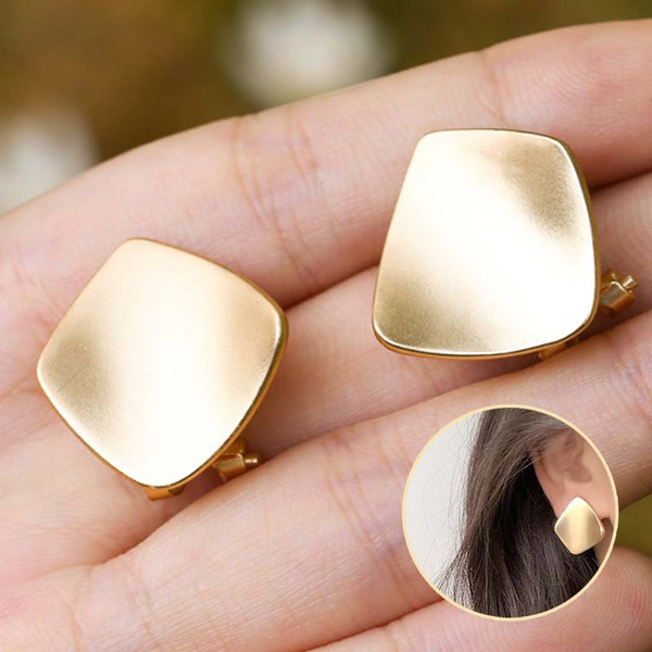 Gold button deals stud earrings