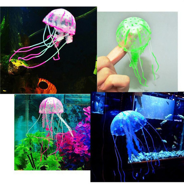 Glowing Effect  Fish Tank Decor Artificial Jellyfish Aquarium Ornament 