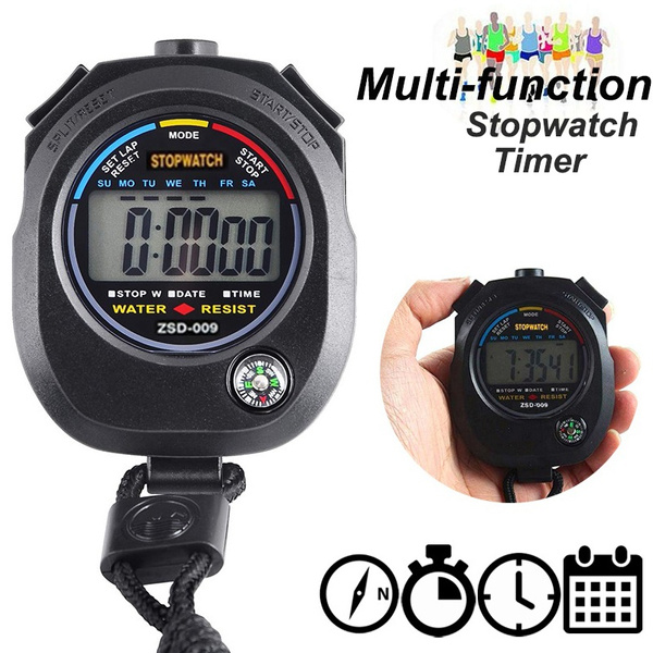 Digital Handheld Sports Stopwatch Stop Watch Timer Alarm Counter