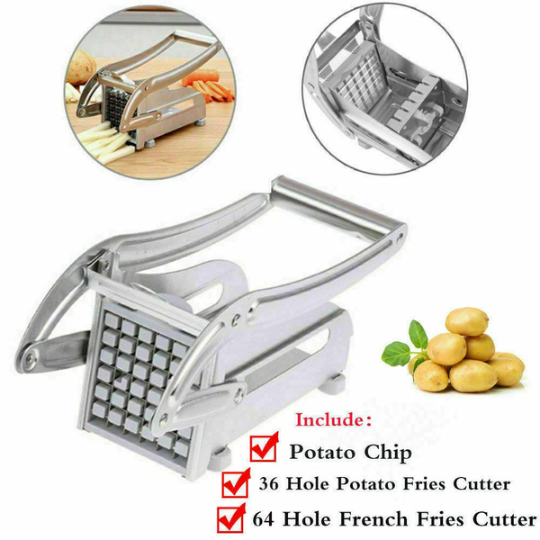 2 Blades Stainless Steel French Fry Cutter Potato Vegetable Chopper Dicer